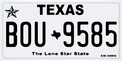 TX license plate BOU9585