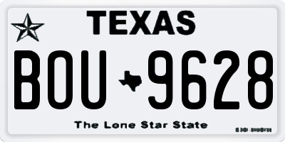 TX license plate BOU9628