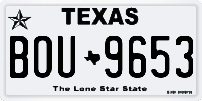 TX license plate BOU9653