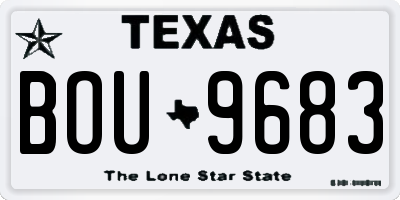 TX license plate BOU9683