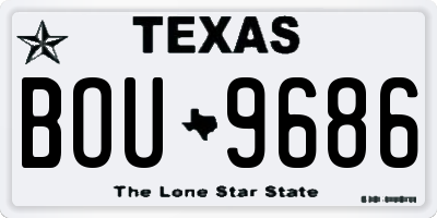 TX license plate BOU9686