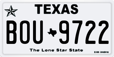 TX license plate BOU9722