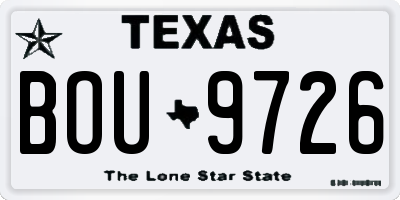TX license plate BOU9726