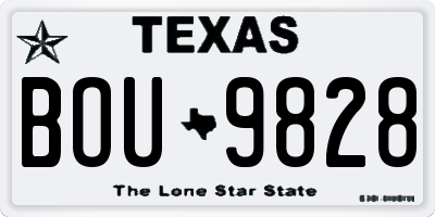 TX license plate BOU9828