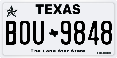 TX license plate BOU9848