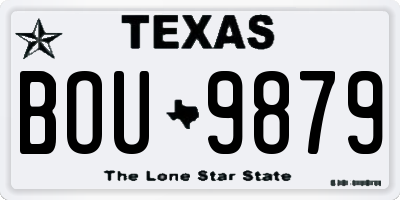 TX license plate BOU9879