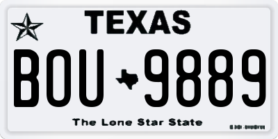 TX license plate BOU9889