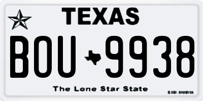 TX license plate BOU9938