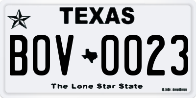 TX license plate BOV0023