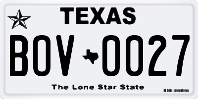 TX license plate BOV0027