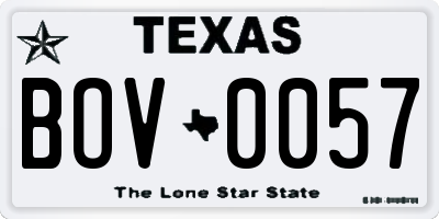 TX license plate BOV0057