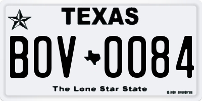 TX license plate BOV0084