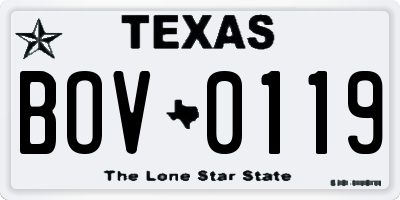 TX license plate BOV0119