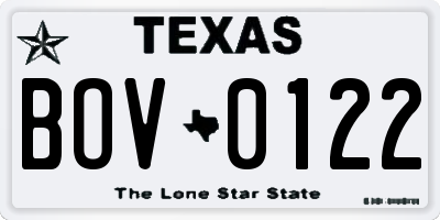 TX license plate BOV0122