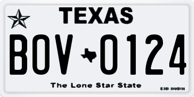 TX license plate BOV0124