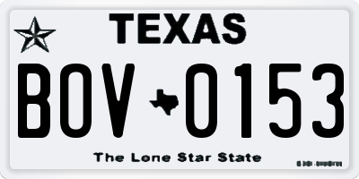 TX license plate BOV0153