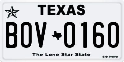 TX license plate BOV0160