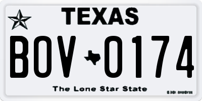TX license plate BOV0174