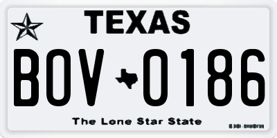 TX license plate BOV0186