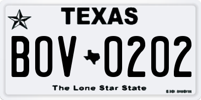 TX license plate BOV0202