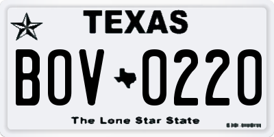 TX license plate BOV0220