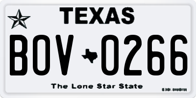TX license plate BOV0266