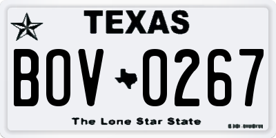 TX license plate BOV0267