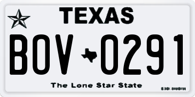 TX license plate BOV0291