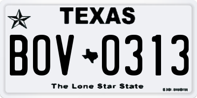TX license plate BOV0313