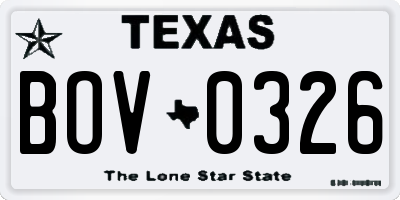 TX license plate BOV0326