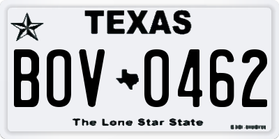 TX license plate BOV0462