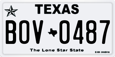 TX license plate BOV0487