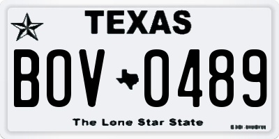 TX license plate BOV0489