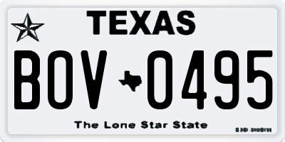 TX license plate BOV0495