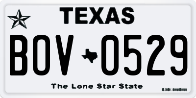 TX license plate BOV0529
