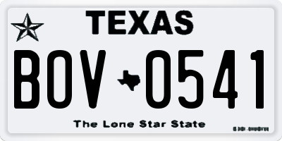 TX license plate BOV0541