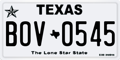 TX license plate BOV0545