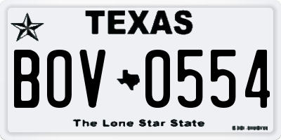 TX license plate BOV0554