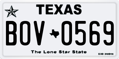 TX license plate BOV0569