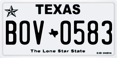 TX license plate BOV0583