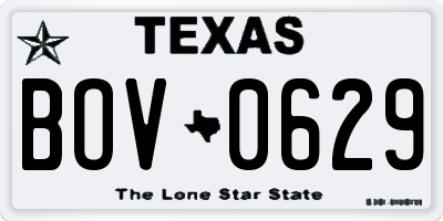 TX license plate BOV0629