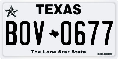 TX license plate BOV0677