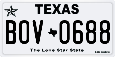 TX license plate BOV0688