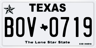 TX license plate BOV0719