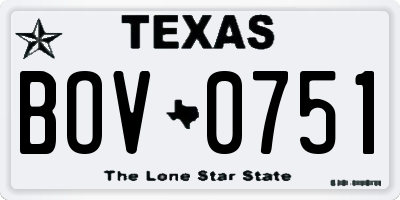 TX license plate BOV0751