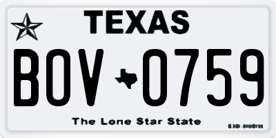 TX license plate BOV0759