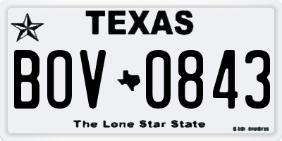 TX license plate BOV0843