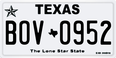 TX license plate BOV0952