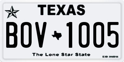TX license plate BOV1005