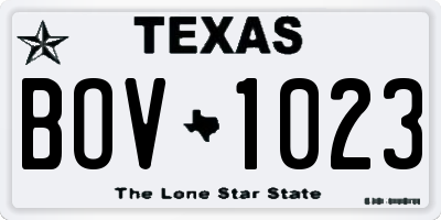 TX license plate BOV1023